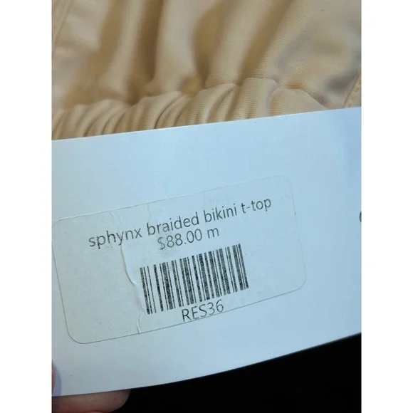 Montce Swim Sphynx Braided Bikini Top Bottom Tan Medium - Picture 8 of 9